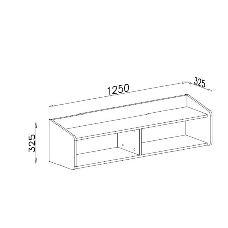 ALESSIO 11 Wandboard 125 cm für Jugendzimmer, Eukalyptus / Eiche Baltic