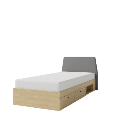 ALESSIO 12 L/R Jugendbett 90x200 cm mit Schubladen, gepolstertes Kopfteil, Eiche geölt