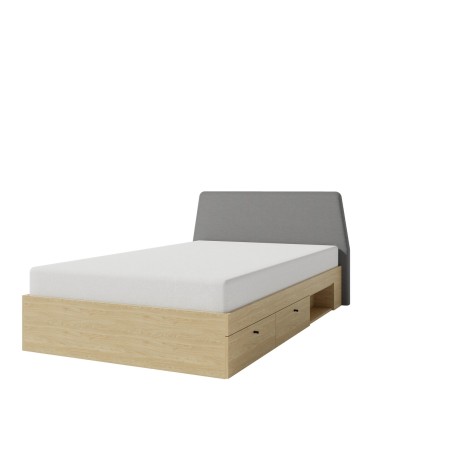 ALESSIO 13 L/R Jugendbett 120x200 cm mit Schubladen, gepolstertes Kopfteil, Eiche geölt