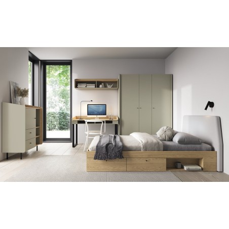 ALESSIO Modernes Möbelset für Jugendliche Eukalyptus / Eiche Baltic