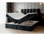 Boxspringbett für Dachschräge, Ehebett im Glamour-Stil, elegantes Kopfteil mit Zierleisten, SANTIAGO 1M