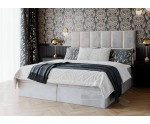 Boxspringbett für Dachschräge, Ehebett im Glamour-Stil, elegantes Kopfteil mit Zierleisten, SANTIAGO 1M