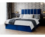 Boxspringbett für Dachschräge, Ehebett im Glamour-Stil, elegantes Kopfteil mit Zierleisten, SANTIAGO 1M