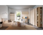 Kleiderschrank Breite 145 cm 3-türig für Jugendzimmer, sandbeige / Eiche geölt, LUCA 01 Kleiderschrank Breite 145 cm 3-türig für Jugendzimmer, sandbeige / Eiche geölt, LUCA 01