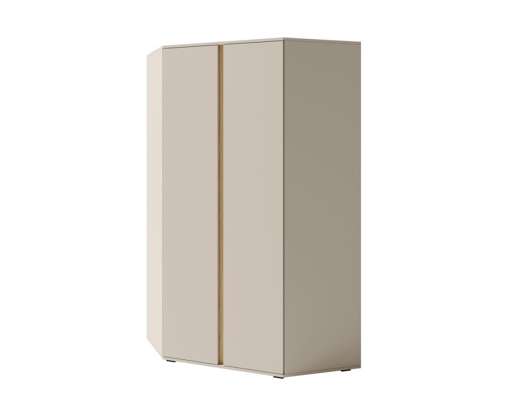 Eckkleiderschrank 95x95 cm für Jugendzimmer, sandbeige / Eiche geölt, LUCA 02