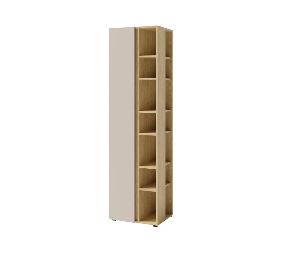 LUCA 04 Regal Breite 55 cm für Jugendzimmer, sandbeige / Eiche geölt