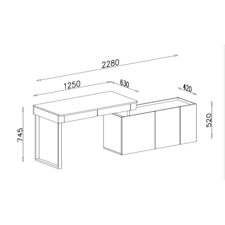 LUCA 10 Moderner Schreibtisch L/R 125 cm mit Schrank für Jugendzimmer, sandbeige / Eiche geölt