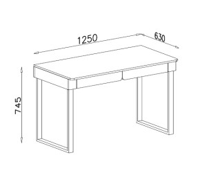 LUCA 11 Moderner Schreibtisch 125 cm mit Schubladen für Jugendzimmer, sandbeige / Eiche geölt