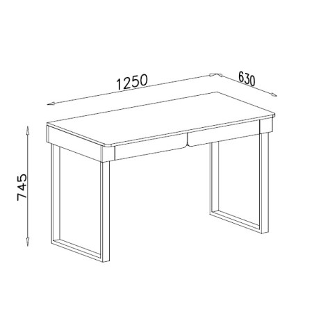 LUCA 11 Moderner Schreibtisch 125 cm mit Schubladen für Jugendzimmer, sandbeige / Eiche geölt