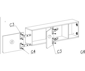 LUCA 12 Hängeschrank 120 cm für Jugendzimmer, Eukalyptus