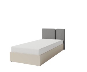 LUCA 14 Jugendbett 120x200 cm mit Bettkasten, gepolstertes Kopfteil, sandbeige