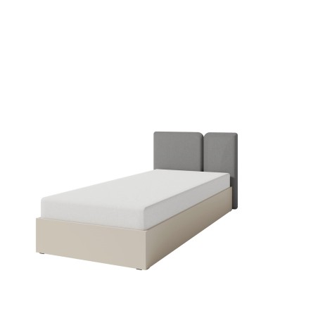 LUCA 14 Jugendbett 120x200 cm mit Bettkasten, gepolstertes Kopfteil, sandbeige