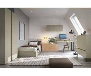 LUCA Modernes Möbelset für Jugendzimmer (5-tlg.), Eukalyptus / Eiche Baltic