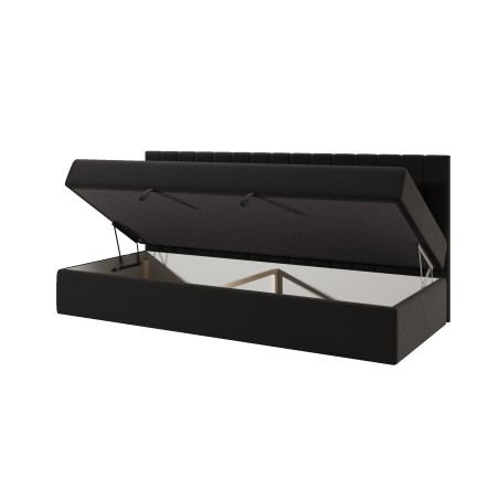 Jugendbett 100x200 cm mit Bonellfederkernmatratze, Riviera 100 schwarz, INTARO 35M