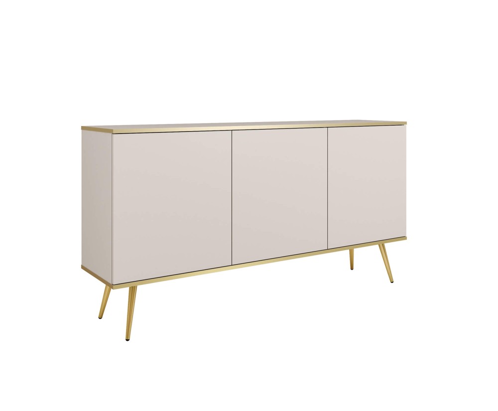 Kommode 160 cm für Wohnzimmer, goldfarbene Füße, 2 Farbvarianten, FIORI Kommode 160 cm für Wohnzimmer, goldfarbene Füße, 2 Farbvarianten, FIORI
