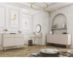 Kommode 160 cm für Wohnzimmer, goldfarbene Füße, 2 Farbvarianten, FIORI Kommode 160 cm für Wohnzimmer, goldfarbene Füße, 2 Farbvarianten, FIORI
