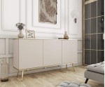 Kommode 160 cm für Wohnzimmer, goldfarbene Füße, 2 Farbvarianten, FIORI Kommode 160 cm für Wohnzimmer, goldfarbene Füße, 2 Farbvarianten, FIORI