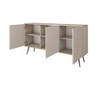 Kommode 160 cm für Wohnzimmer, goldfarbene Füße, 2 Farbvarianten, FIORI Kommode 160 cm für Wohnzimmer, goldfarbene Füße, 2 Farbvarianten, FIORI