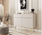 Kommode 107 cm zweitürig mit 2 Schubladen, goldfarbene Füße, 2 Farbvarianten, FIORI