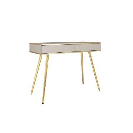Stilvoller Schminktisch mit 2 Schubladen, goldfarbene Beine, 2 Farbvarianten, FIORI