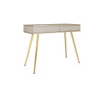 Stilvoller Schminktisch mit 2 Schubladen, goldfarbene Beine, 2 Farbvarianten, FIORI