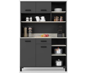 Küchenbuffet 120 cm, Küchenschrank Anthrazit, PERY