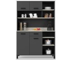 Küchenbuffet 120 cm, Küchenschrank Anthrazit, PERY