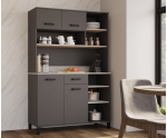 Küchenbuffet 120 cm, Küchenschrank Anthrazit, PERY