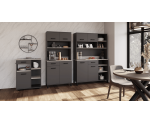 Küchenbuffet 120 cm, Küchenschrank Anthrazit, PERY