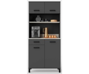 Buffetschrank 80 cm, Küchenbuffet Anthrazit, PERY