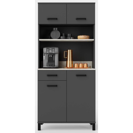 Buffetschrank 80 cm, Küchenbuffet Anthrazit, PERY