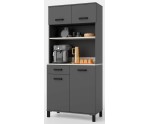 Buffetschrank 80 cm, Küchenbuffet Anthrazit, PERY