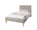 Polsterbett 80x180 cm mit hohem Kopfteil und Rollrost, eleganter Velvetstoff RIVIERA, FABIAN