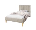 Polsterbett 80x180 cm mit hohem Kopfteil und Rollrost, eleganter Velvetstoff RIVIERA, FABIAN