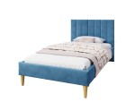 Polsterbett 80x180 cm mit hohem Kopfteil und Rollrost, eleganter Velvetstoff RIVIERA, FABIAN