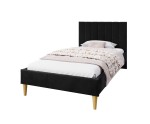 Polsterbett 80x180 cm mit hohem Kopfteil und Rollrost, eleganter Velvetstoff RIVIERA, FABIAN