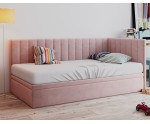 Schneller Versand! Jugendbett 90x200 cm, mit Bettkasten, Trinity 19 puderrosa, INTARO A44