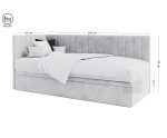Schneller Versand! Jugendbett 90x200 cm, mit Bettkasten, Trinity 19 puderrosa, INTARO A44