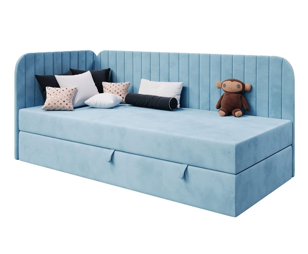 Einzelbett 80x180 cm für Kinderzimmer, mit Bettkasten, abgerundete Seitenteile, INTARO A28 Einzelbett 80x180 cm für Kinderzimmer, mit Bettkasten, abgerundete Seitenteile, INTARO A28