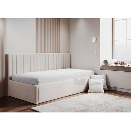 Einzelbett 90x200 cm für Jugendzimmer, niedrige Rückenlehne, Bett für Dachschräge, MARCEL SM 02