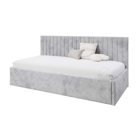 Einzelbett 90x200 cm für Jugendzimmer, niedrige Rückenlehne, Bett für Dachschräge, MARCEL SM 02