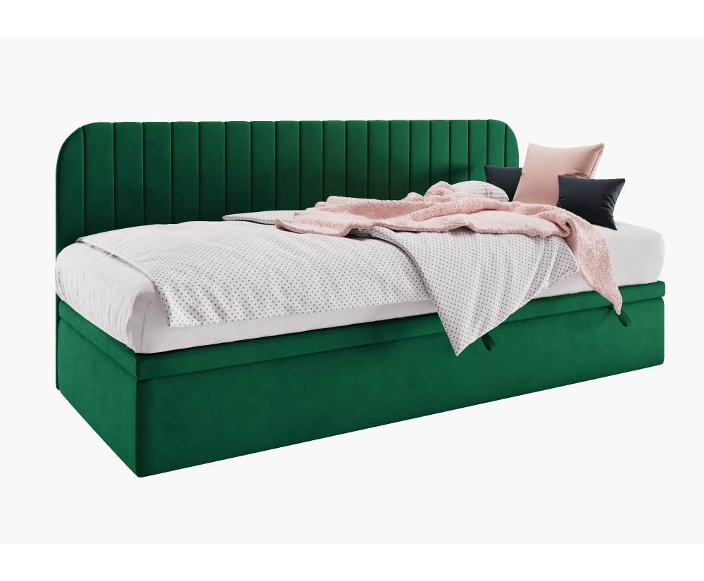 Modernes Polsterbett 120x200 cm mit abgerundeter Seitenblende, ANTOS 1R Modernes Polsterbett 120x200 cm mit abgerundeter Seitenblende, ANTOS 1R