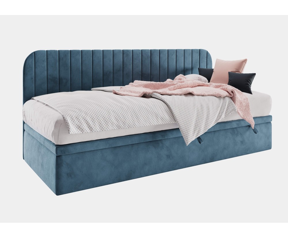Modernes Polsterbett 120x200 cm mit abgerundeter Seitenblende, ANTOS 1R Modernes Polsterbett 120x200 cm mit abgerundeter Seitenblende, ANTOS 1R