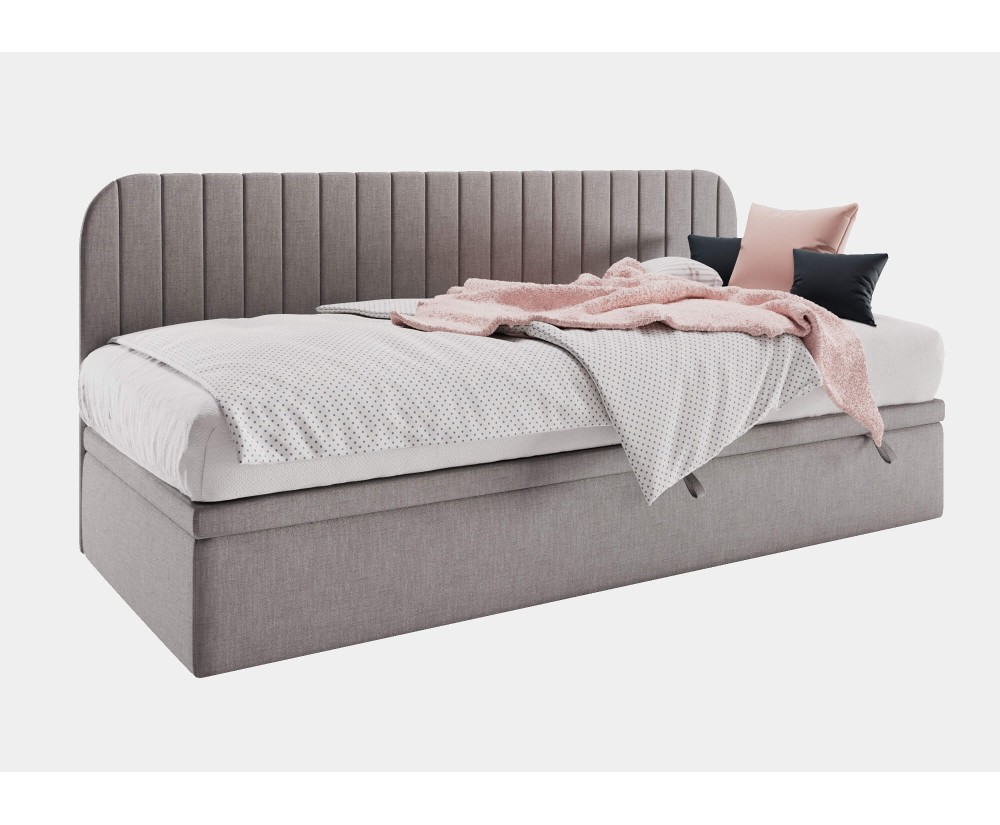 Polsterbett 90x200 cm für Jugendzimmer, Seitenblende abgerundet, ANTOS 1R Polsterbett 90x200 cm für Jugendzimmer, Seitenblende abgerundet, ANTOS 1R