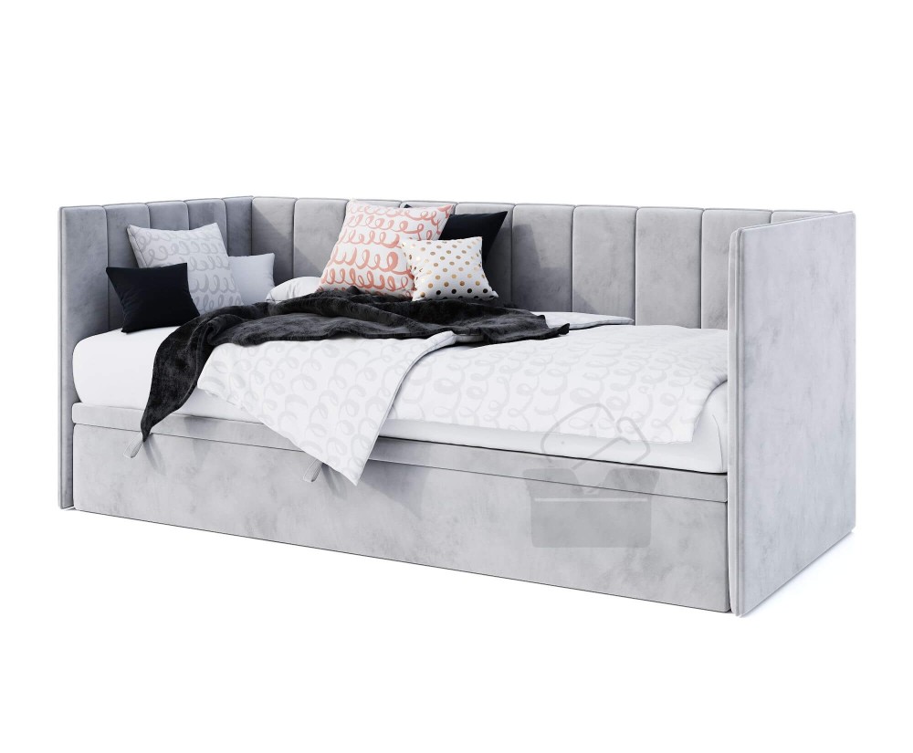 Kinderbett 80x200 cm mit Bettkasten, ohne Matratze, Schlafsofa, MILENA 1R