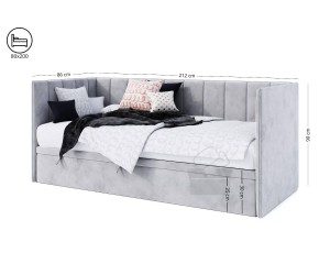 MILENA 1R Kinderbett 80x200 cm mit Bettkasten, Einzelbett, Schlafsofa