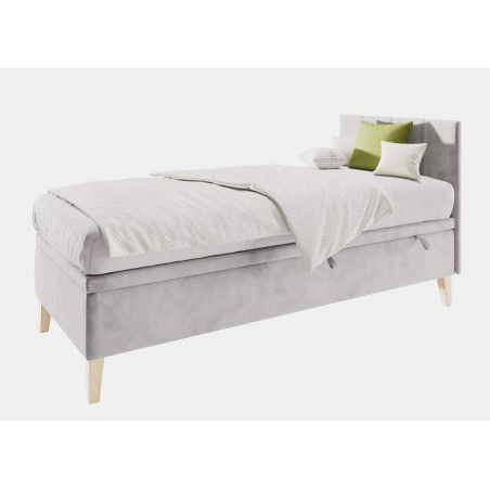 Modernes Einzelbett 80x200 cm für Jugendliche mit Bettkasten und Kopfteil, INTARO A8