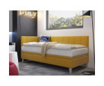 Jugendbett 90x200 cm mit Stauraum und Holzfüßen, Polsterbett INTARO A9