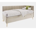 Jugendbett 90x200 cm mit Stauraum und Holzfüßen, Polsterbett INTARO A9 Jugendbett 90x200 cm mit Stauraum und Holzfüßen, Polsterbett INTARO A9