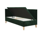 Eckbett 100x200 cm mit Bettkasten und gepolsterten Seitenteilen, Jugendbett INTARO A9